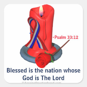 God Bless the USA Ribbon Vierkante Sticker