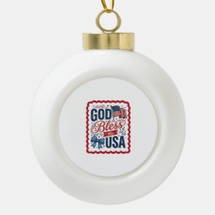 God Bless The USA Vintage Patriottische Shirt Ontw Keramische Bal Ornament