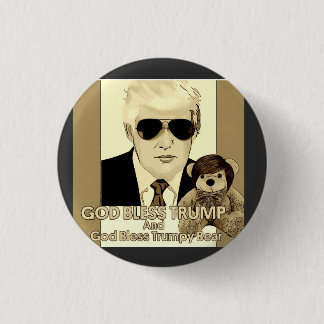 God Bless Trump en Trumpy Beer Ronde Button 3,2 Cm
