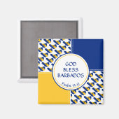 GOD BLESS | Vlag BARBADOS Magneet (Voorkant / Achterkant)