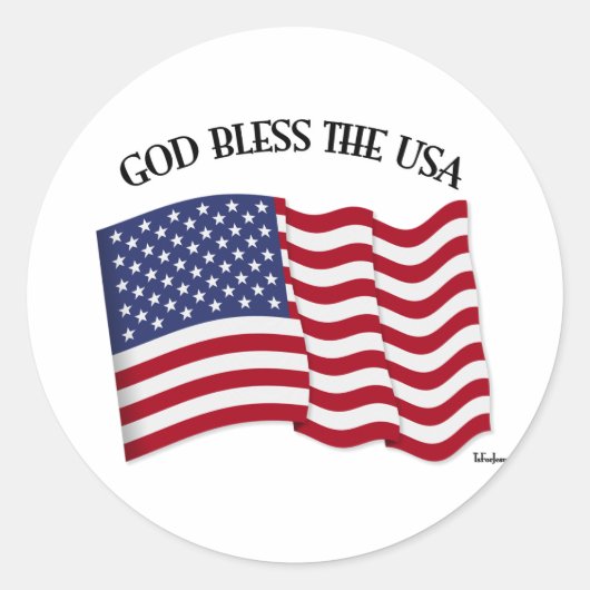 GOD BLESS VS met VS-vlag Ronde Sticker (Voorkant)