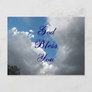 God Bless You clouds Briefkaart