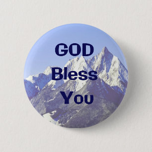 God Bless You knop Ronde Button 5,7 Cm