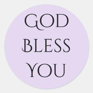 God Bless You Lavendel en Zwart Ronde Sticker