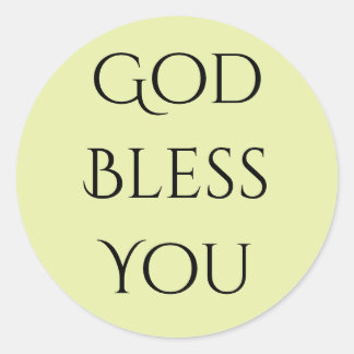 God Bless You Lichtgroen en Zwart Ronde Sticker