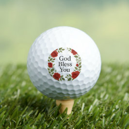 God Bless You Religieuze Roos Bloemen Golfballen