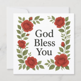 God Bless You Religieuze Roos Bloemkaarten