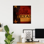 God Blessed Texas Poster (Thuiskantoor)
