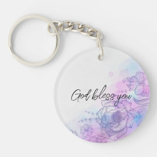 GOD BLOK JE FLORAL SLEUTELHANGER