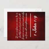 God citeert: 1 John 1:9 — "Confession and Forgave" Briefkaart (Voorkant / Achterkant)