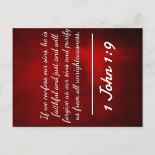 God citeert : 1 John 1:9 — "Confession and Forgave Briefkaart