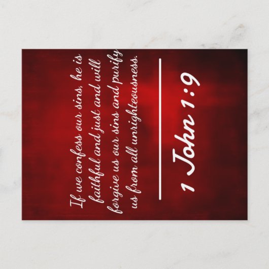 God citeert: 1 John 1:9 — "Confession and Forgave" Briefkaart (Voorkant)