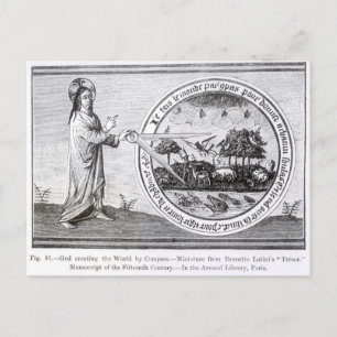 God Creëer de wereld door de kompas Briefkaart
