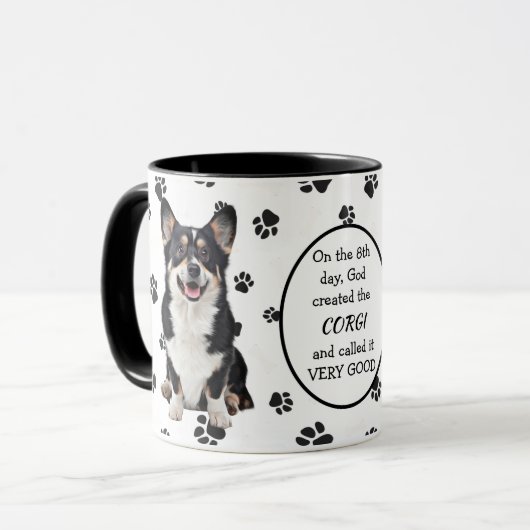 God Creëer het vest Welsh Corgi Mok (Voorkant links)