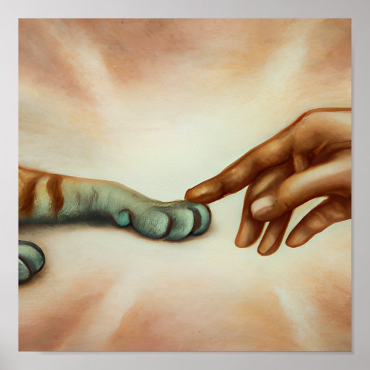 God Creëer Kattenportretkunst Poster (Voorkant)