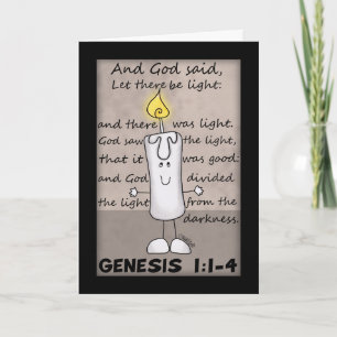God Creëer licht-genesis-kandelaar karakter Bedankkaart