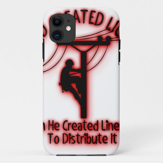 God Creëer licht - grappige bijbel, Lineman Design Case-Mate iPhone Case (Achterkant)