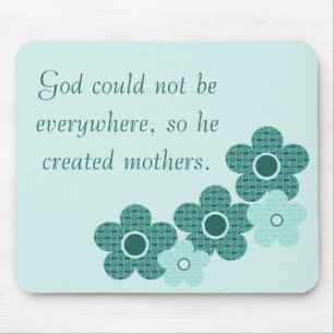 God Creëer moeders patterned Flower Mousepad Blauw Muismat