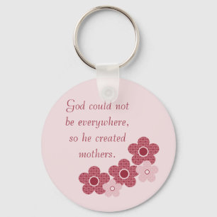 God Creëer Mothers Patterned Flower Sleutelhanger 