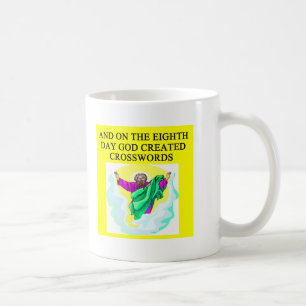 god creëerde kruiswoorden koffiemok