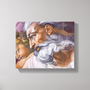 God de vader, Sistine Chapel van Michelangelo Canvas Afdruk