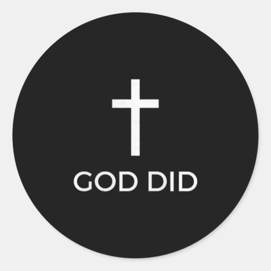 God Did Christian Faith Testimony Blessing Miracle Ronde Sticker (Voorkant)