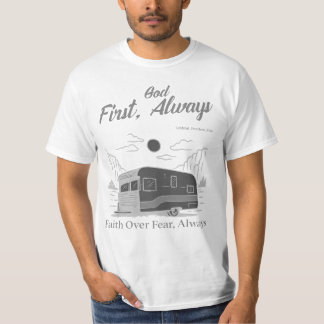 God eerst altijd, geloof boven angst t-shirt