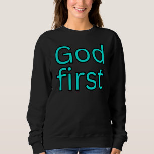 God eerst-religieuze uitspraak. trui