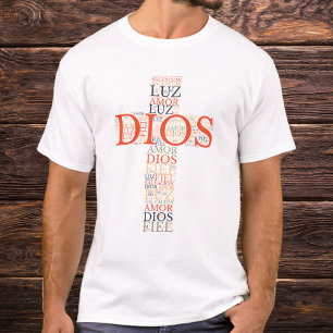 God En Geloof Kruis Heren Christelijke Spaanse T-shirt