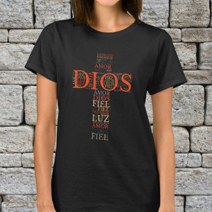 God En Geloof Kruis Vrouwelijk Spaans Christelijk T-shirt