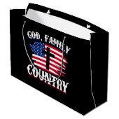 God Familie Land Amerikaanse Vlag Kruis Christelij Groot Cadeauzakje (Achterkant Gekanteld)