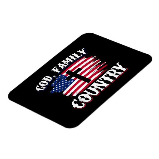 God Familie Land Amerikaanse Vlag Kruis Christelij Magneet (Linkerzijde)
