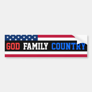 God, familie, land. bumpersticker