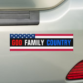 God, familie, land. bumpersticker (Op auto)
