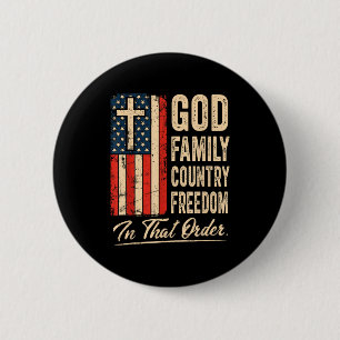 God Familie Land Dom In Die Volgorde Vlag Van De V Ronde Button 5,7 Cm