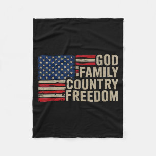 God Familie Land Dom Patriottisch Christelijk Vs V Fleece Deken