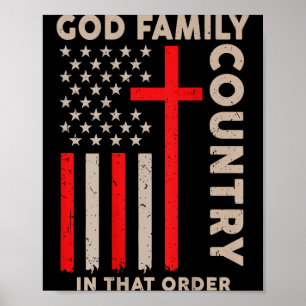 God Familie Land In Die Volgorde Christelijke Patr Poster