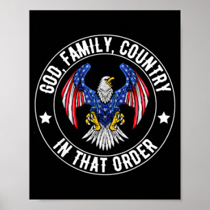 God Familie Land In Die Volgorde Christelijke Patr Poster
