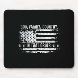 God Familie Land Patriottisch Geloof Trots Usa Voo Muismat