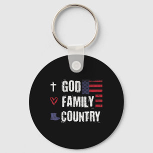 God Familie Land Patriottische Veteraan Soldaat Ge Sleutelhanger