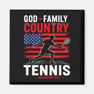 God familie land tennis patriottisch christelijk magneet