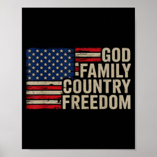 God Familie Land Vrijheid Patriottisch Christelijk Poster