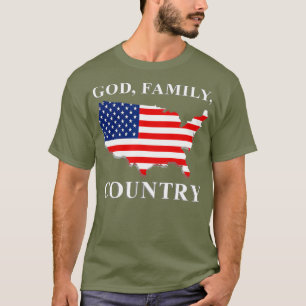 God Familie Verenigde Staten Vlag Jezus Heilige He T-shirt