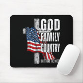 God Family Country American Flag Christian Patriot Muismat (Met muis)