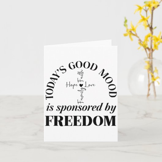 God Family Country Dom Faith Dom Family Love Cross Kaart (Gele Bloem)