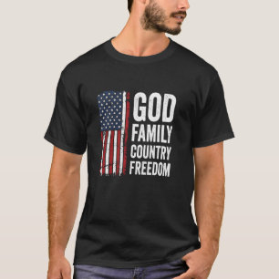 God Family Country Freedom Patriottisch VS Vlag Ch T-shirt
