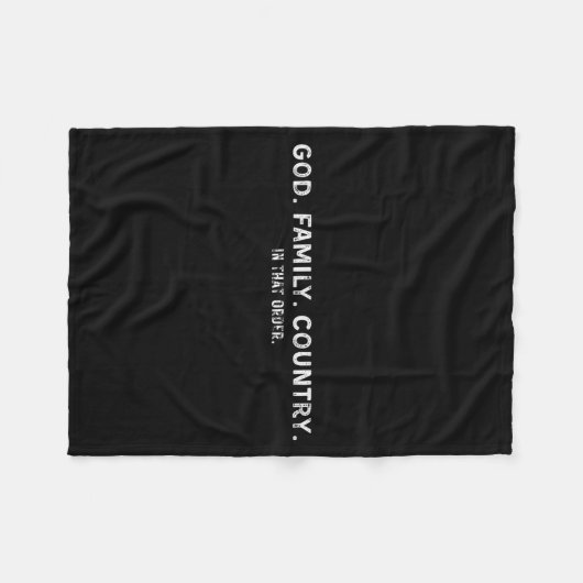 God Family Country In That Order Fleece Deken (Voorkant (Horizontaal))