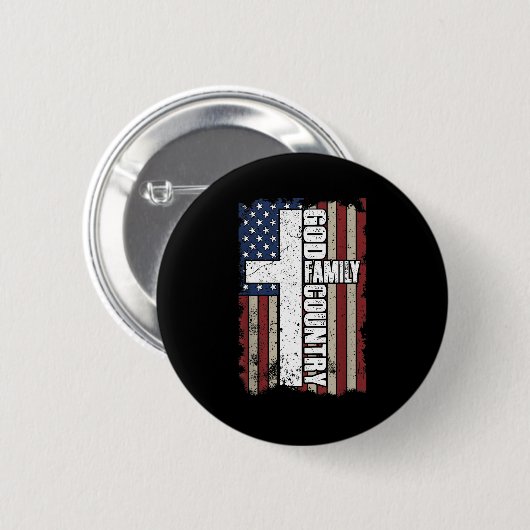 God Family Country Ronde Button 5,7 Cm (Voorkant /achterkant)