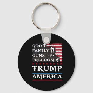 God Family Pistolen &amp; Freedom Trump America Su Sleutelhanger