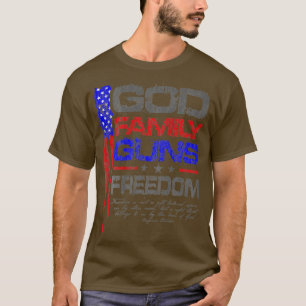 GOD FAMILY PISTOLEN FREEDOM Conservative American T-shirt